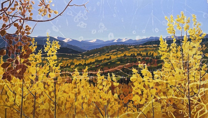 Fall Splendo: Moutain Inversion, Yukon, acrylic on canvas, 34